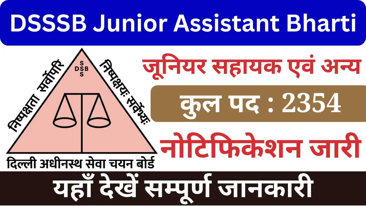 डीएसएसएसबी जूनियर सहायक भर्ती 2024, DSSSB Junior Assistant Bharti 2024, DSSSB Logo