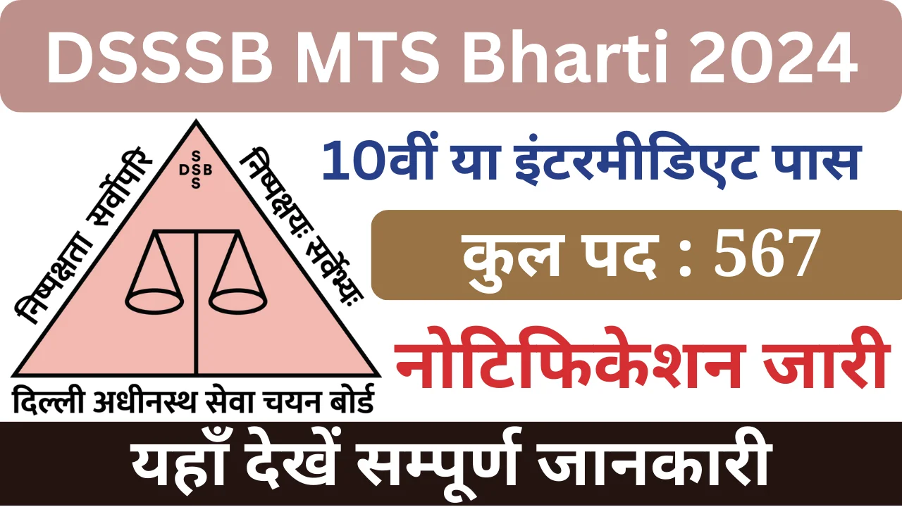 डीएसएसएसबी एमटीएस भर्ती 2024, DSSSB MTS Bharti 2024, DSSSB Logo