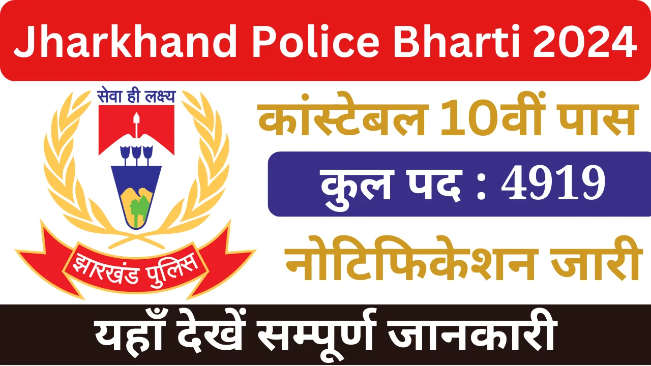 झारखण्ड पुलिस भर्ती 2024, Jharkhand Police Bharti 2024