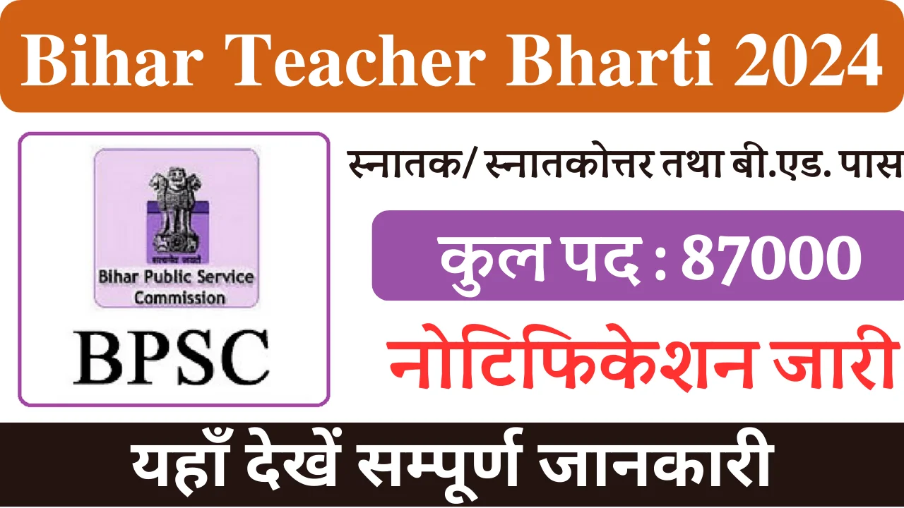 बिहार शिक्षक भर्ती 2024, Bihar Teacher Bharti 2024