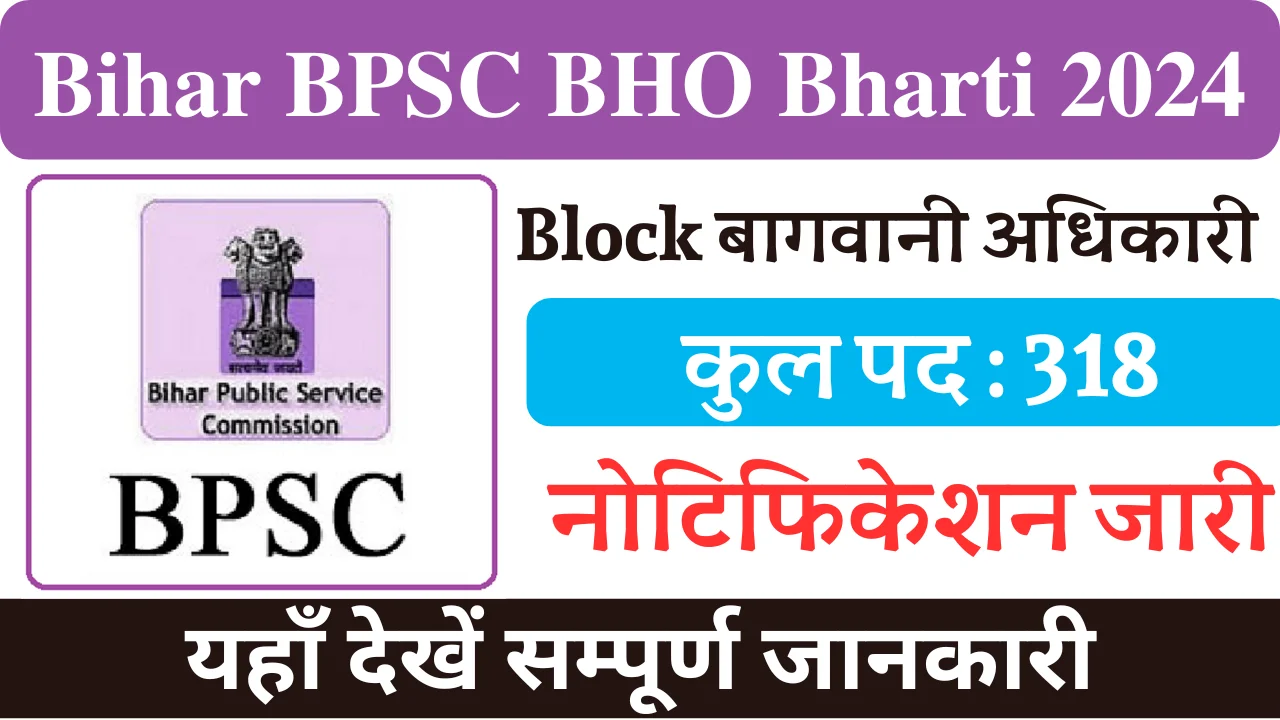 Bihar BPSC BHO Bharti 2024, बिहार बीपीएससी बीएचओ भर्ती 2024