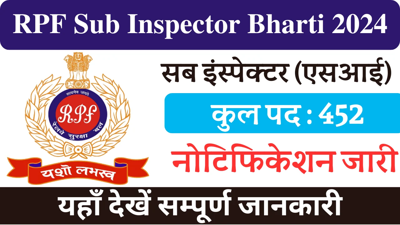 RPF Sub Inspector Bharti 2024, आरपीएफ सब इंस्पेक्टर भर्ती 2024